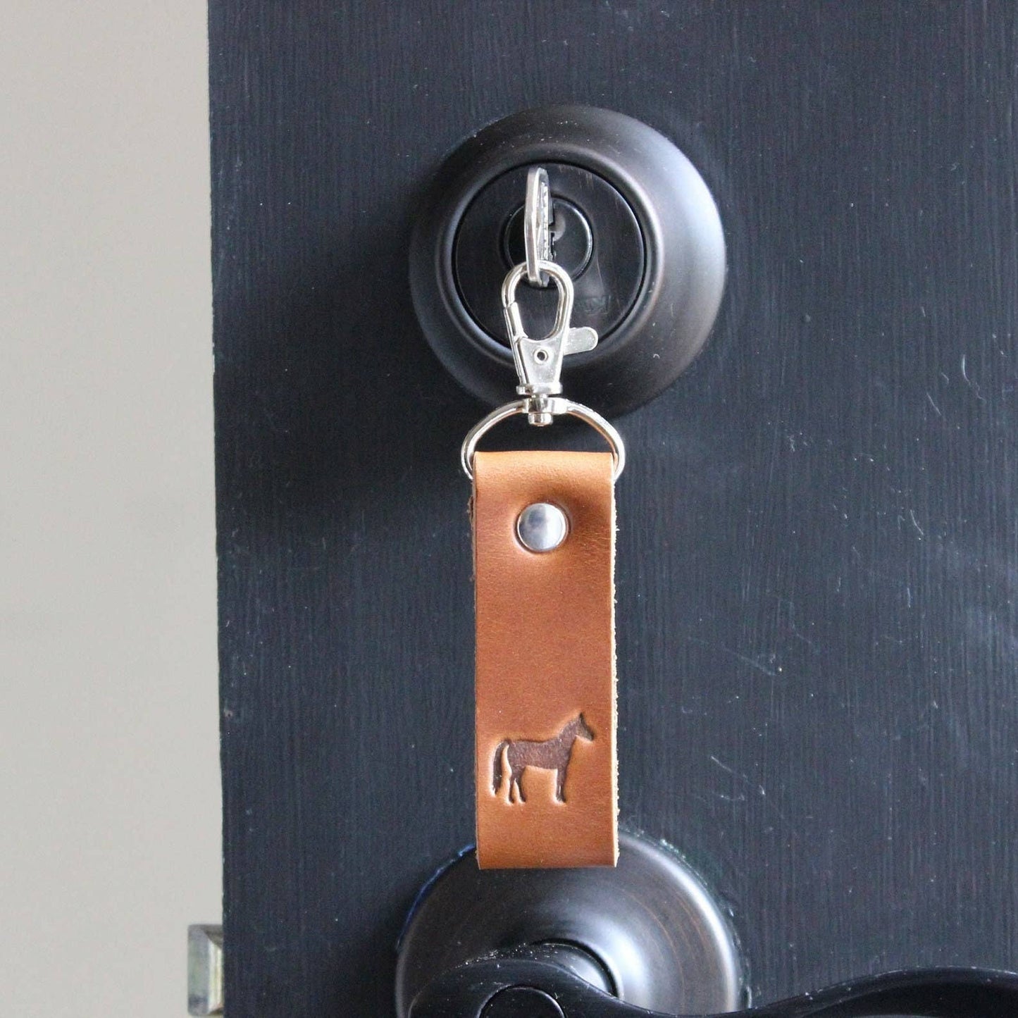 Equestrian Leather Keychain