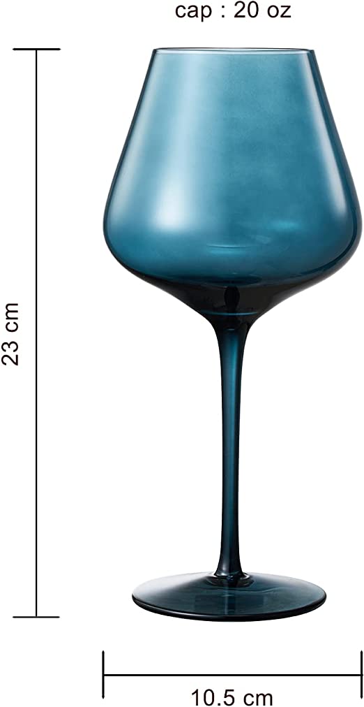 Pastel Large Colored Crystal Wine Glass | Set of 6