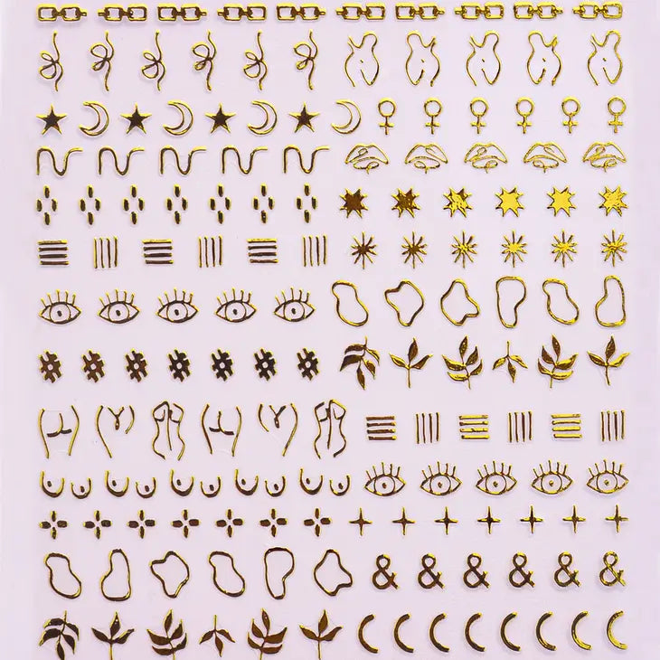 Golden Hour Nail Art Stickers