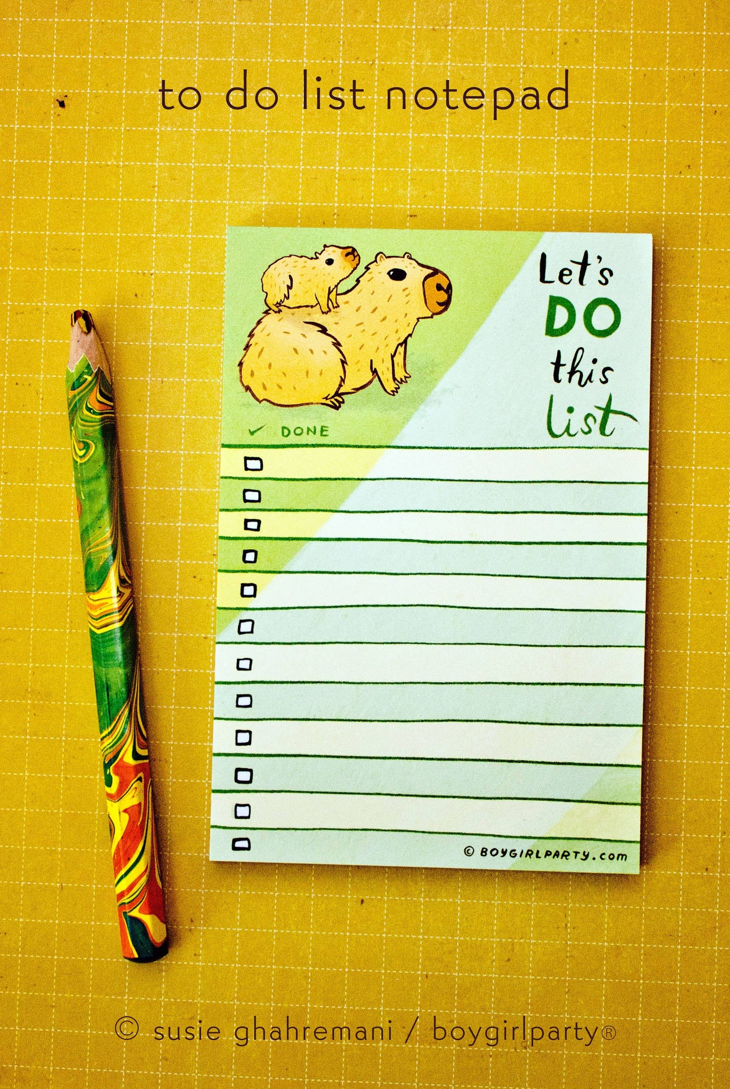 Capybara "Let's Do This" To-Do List Notepad | Animal Stationery