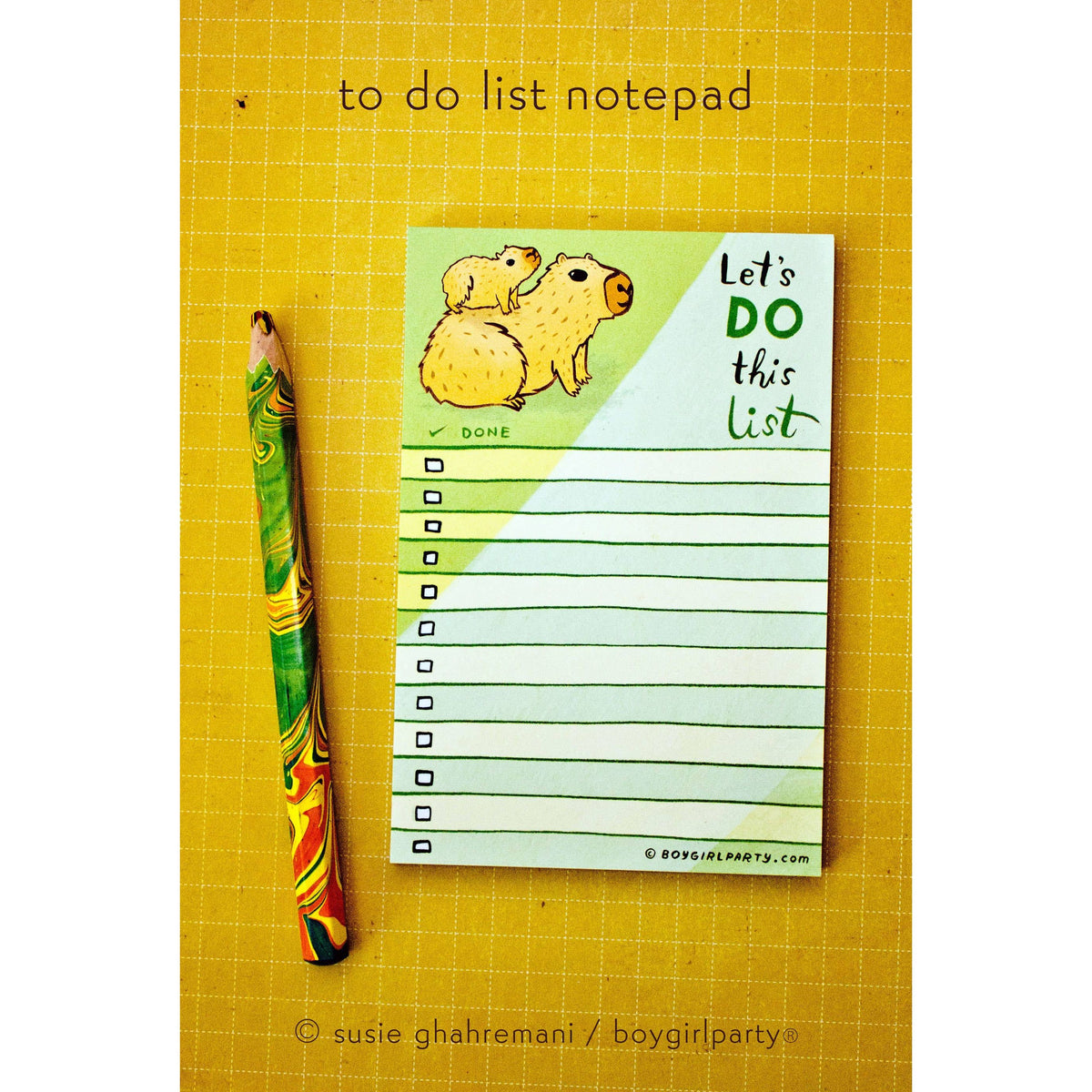 Capybara "Let's Do This" To-Do List Notepad | Animal Stationery