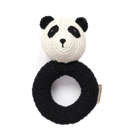 Panda Ring Hand Crocheted Rattle