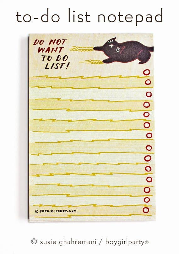 Funny Cat To Do List Notepad