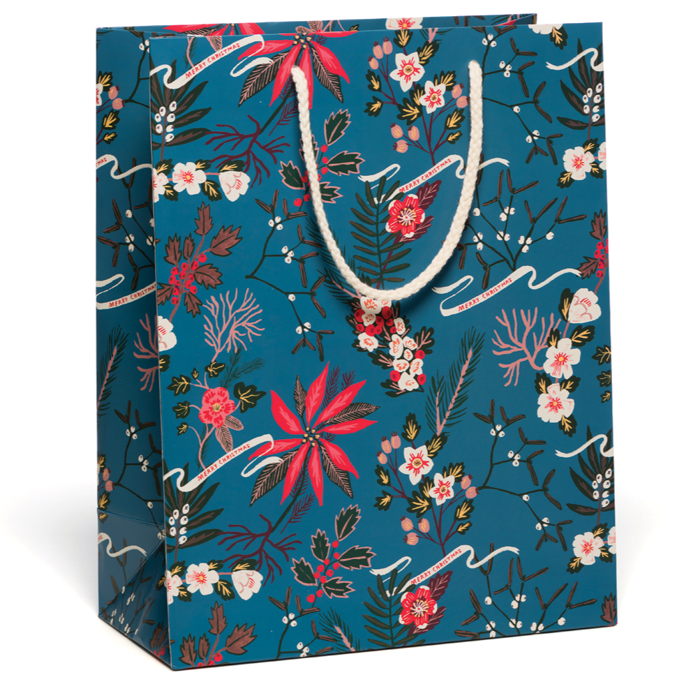 Poinsettia Holiday Gift Bag