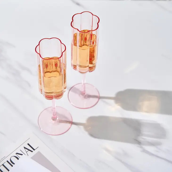Flower Champagne Flute Set