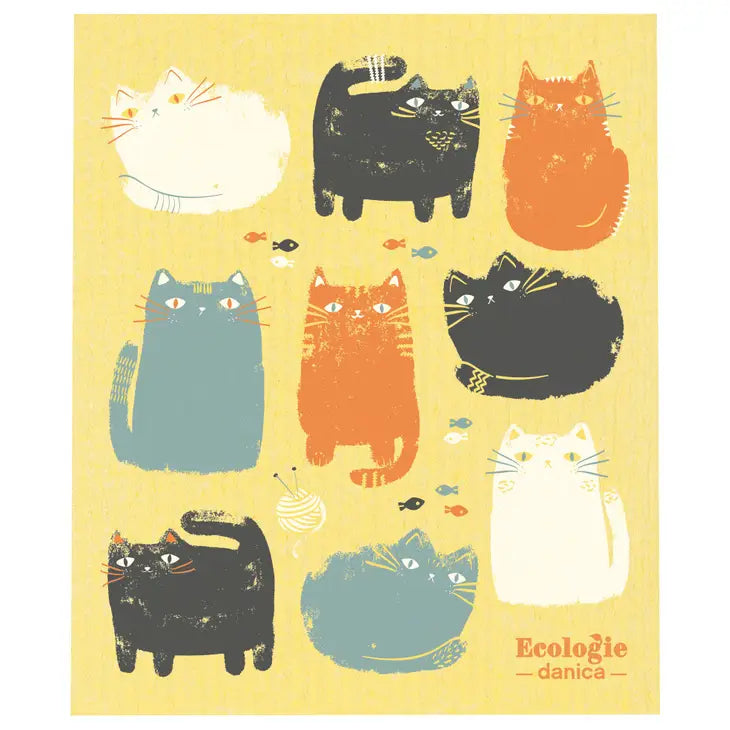 Purrfect Pals Swedish Dishcloth