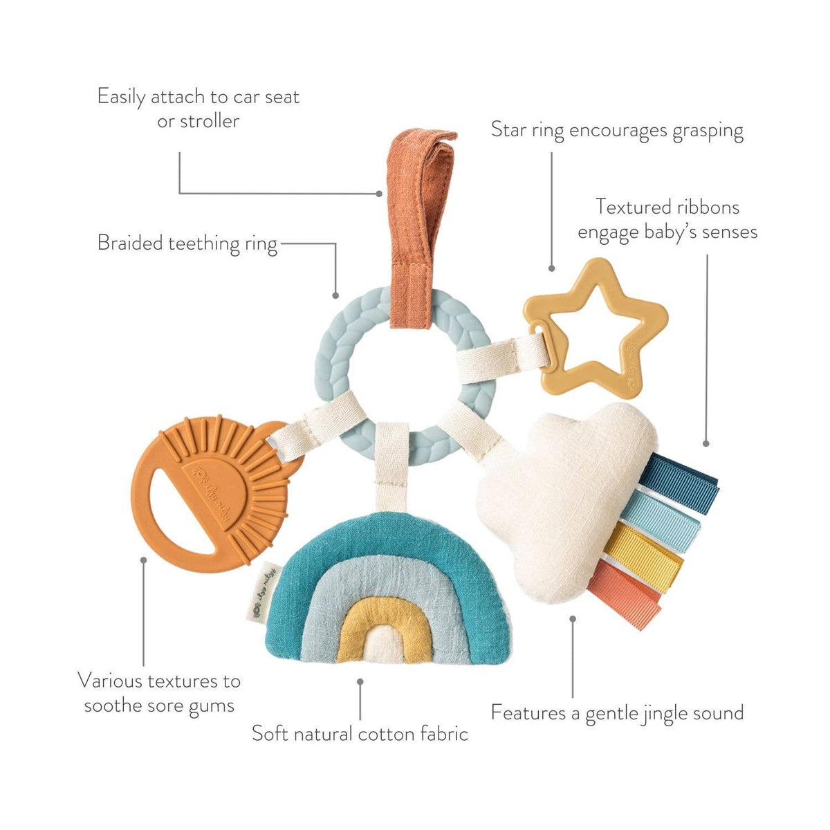Bitzy Busy Ring™ Teething Activity Toy: Veggie