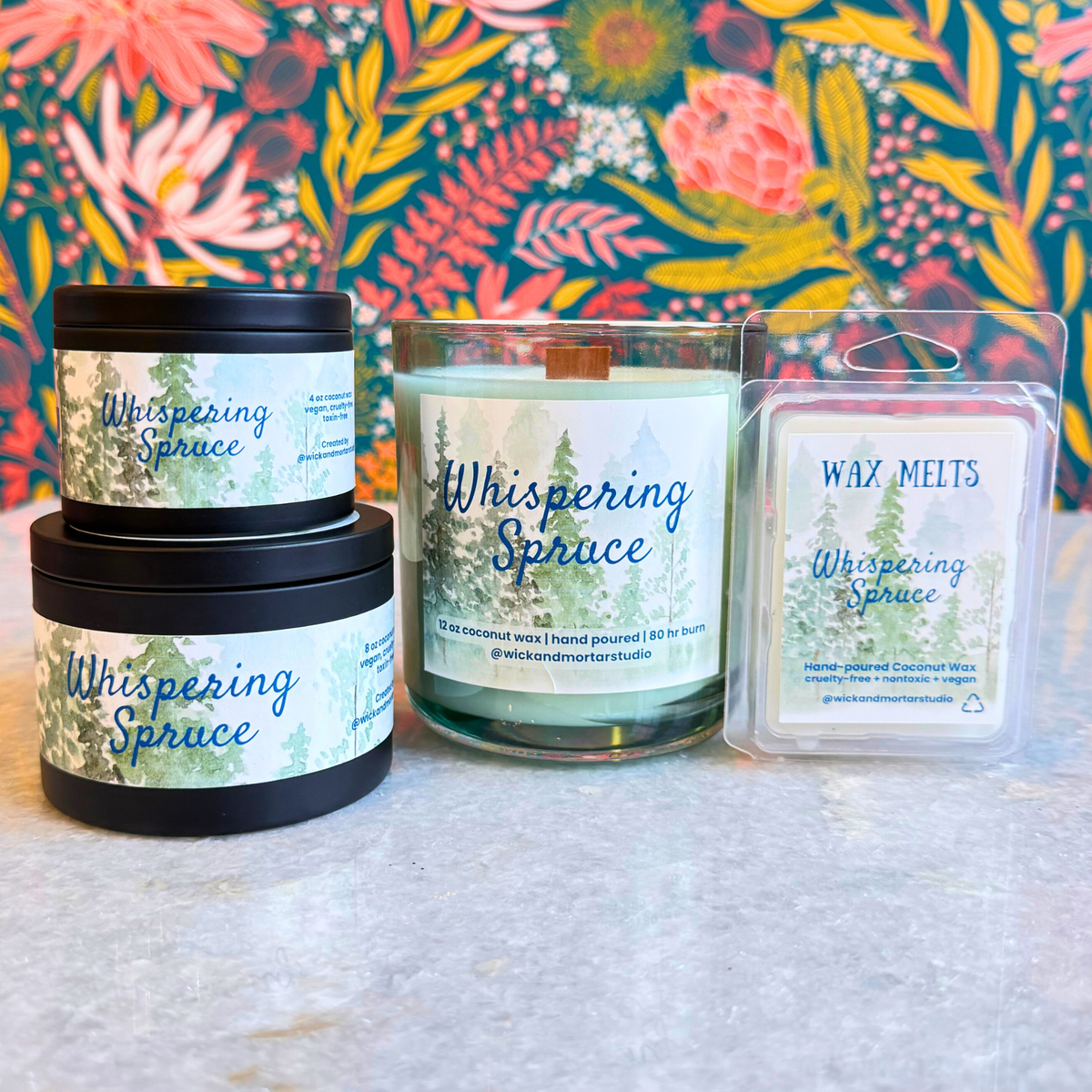Whispering Spruce Candles & Wax Melts