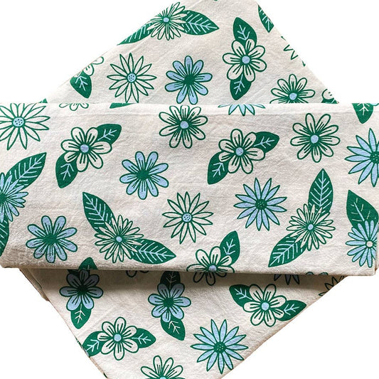 Blue Daisies Tea Towel