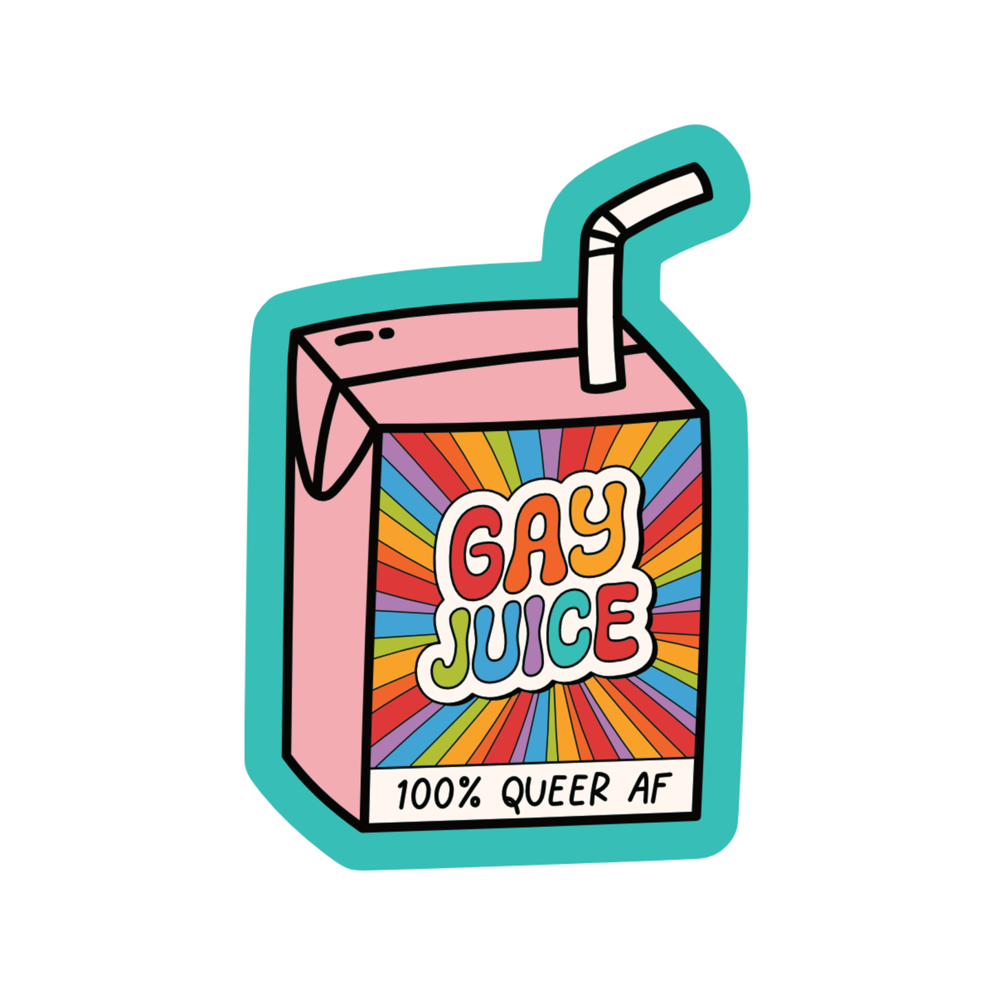 LGBTQ Bright Juice Box Sticker