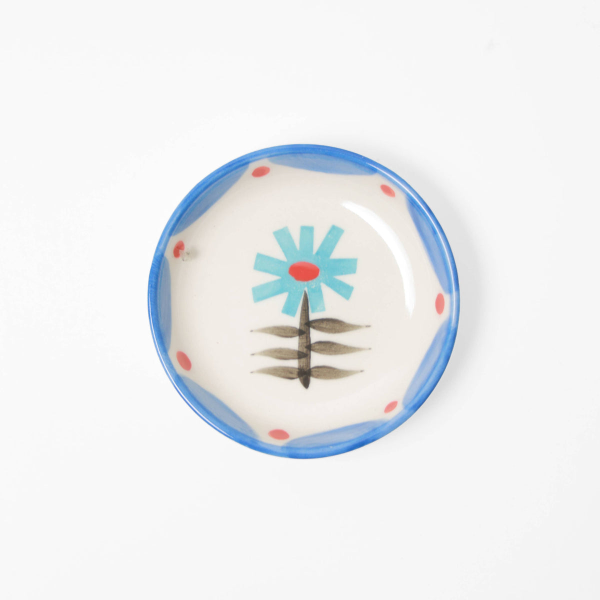 Blue Daisy Stoneware Trinket Dish | Handcrafted Floral Ring Dish & Mini Bowl