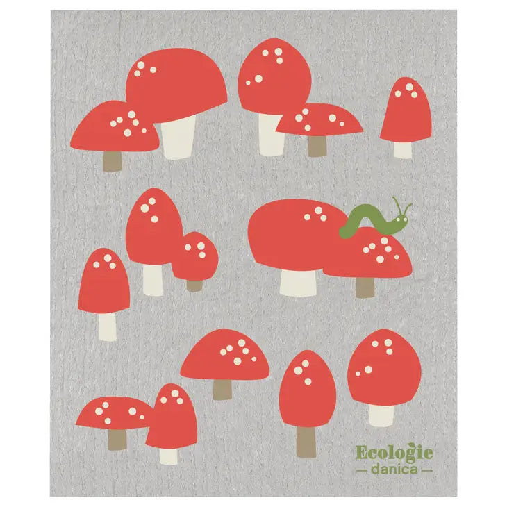 Totally Toadstools Swedish Dishcloth