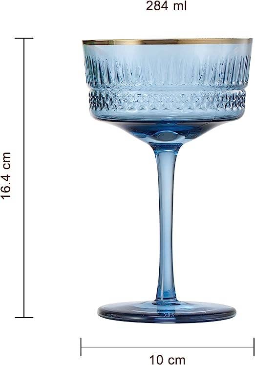 Vintage Pastel Coupe Glasses | Set of 4