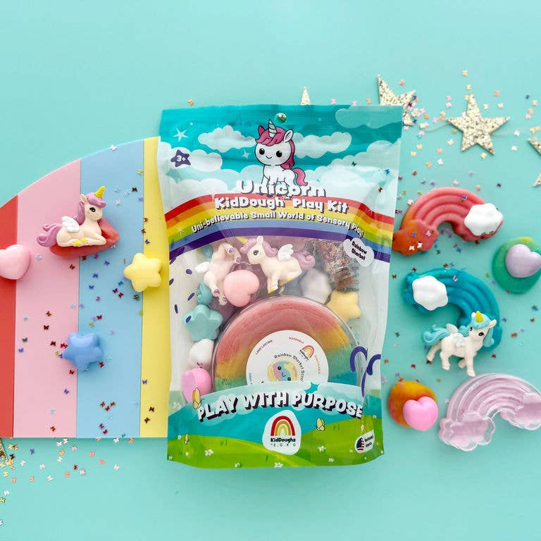 Unicorn KidDough Sensory Play Kit | Rainbow Sherbet Sensory Dough