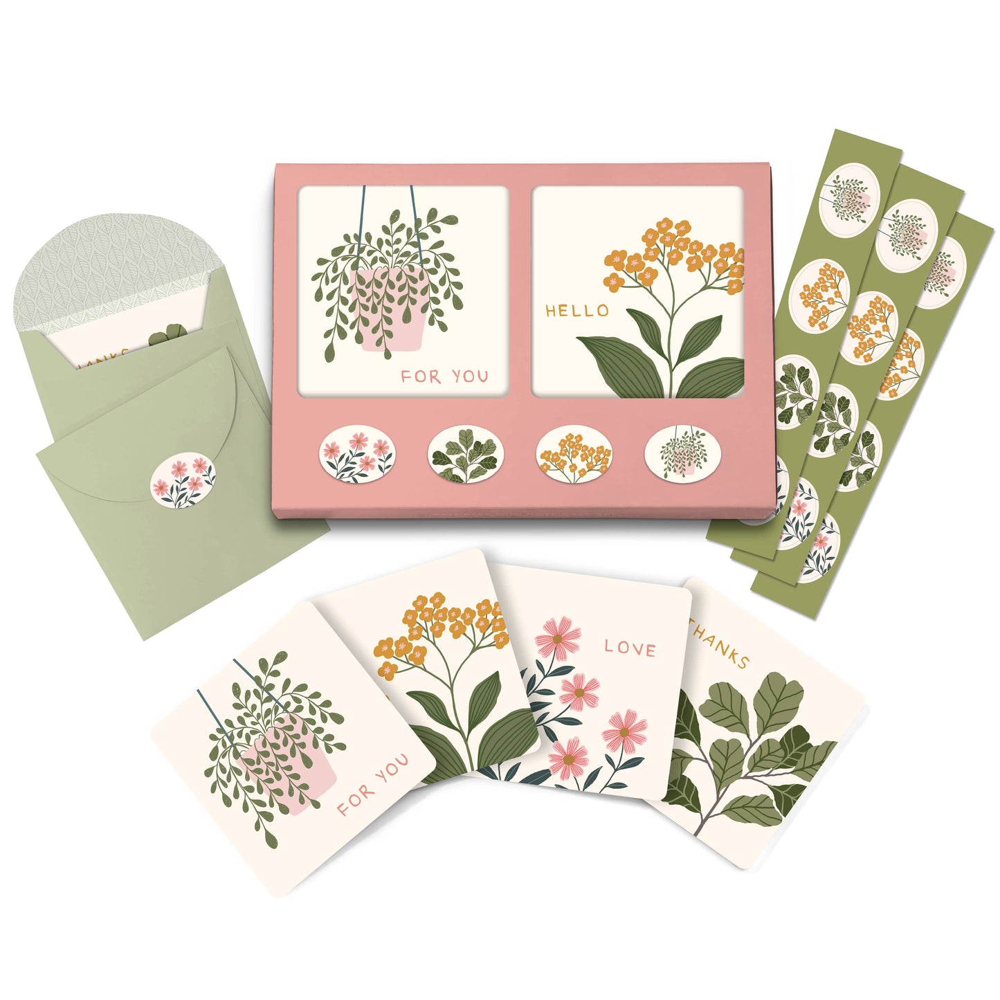 Floral Notecard Set with Stickers