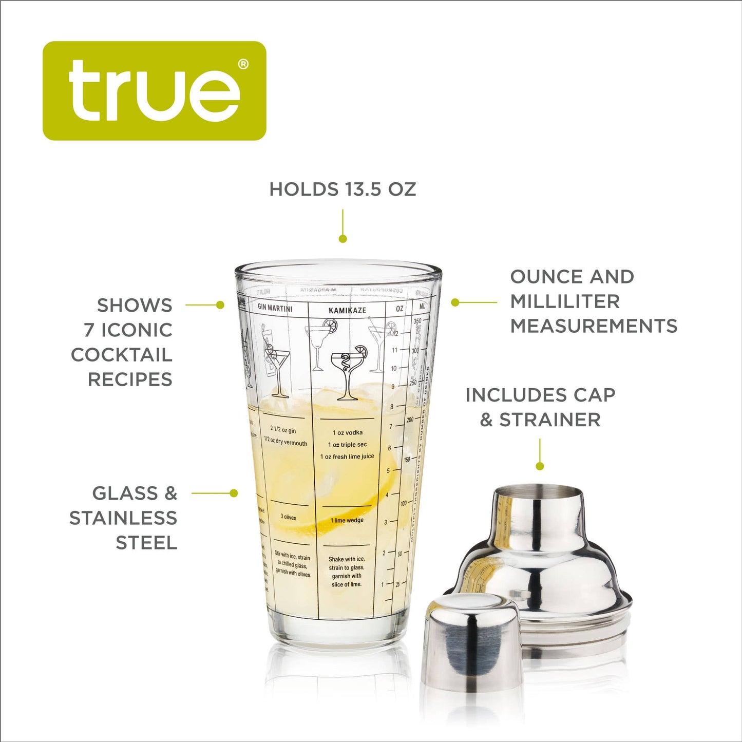 Glass Recipe Shaker