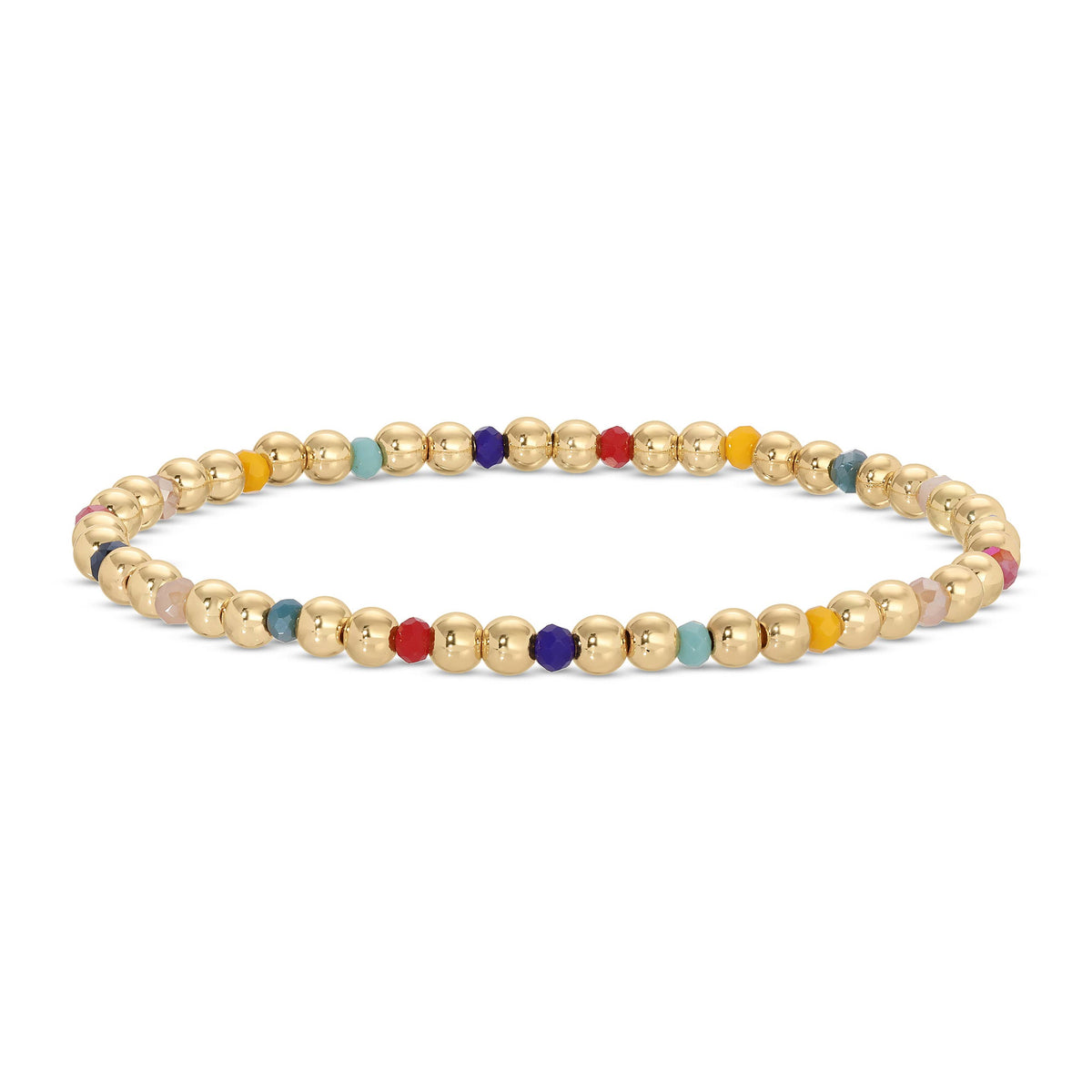 4mm Bead & Crystal Stretch Bracelet