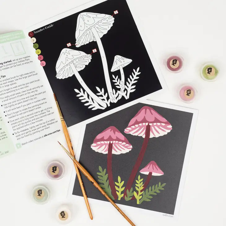 Helmet Mushrooms Paint-by-Number Kit