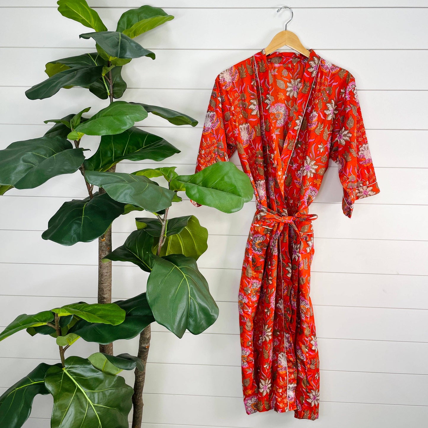 Tangerine Floral Robe