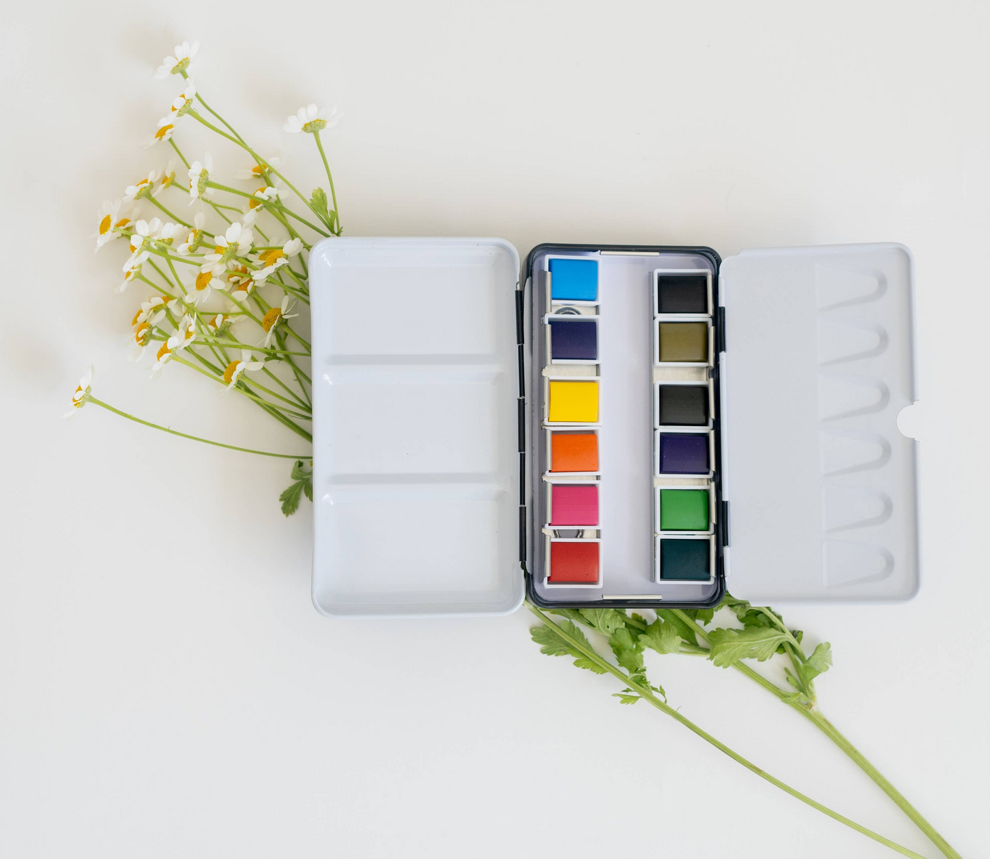 12 Color Mini-Travel Watercolor Paint Palette