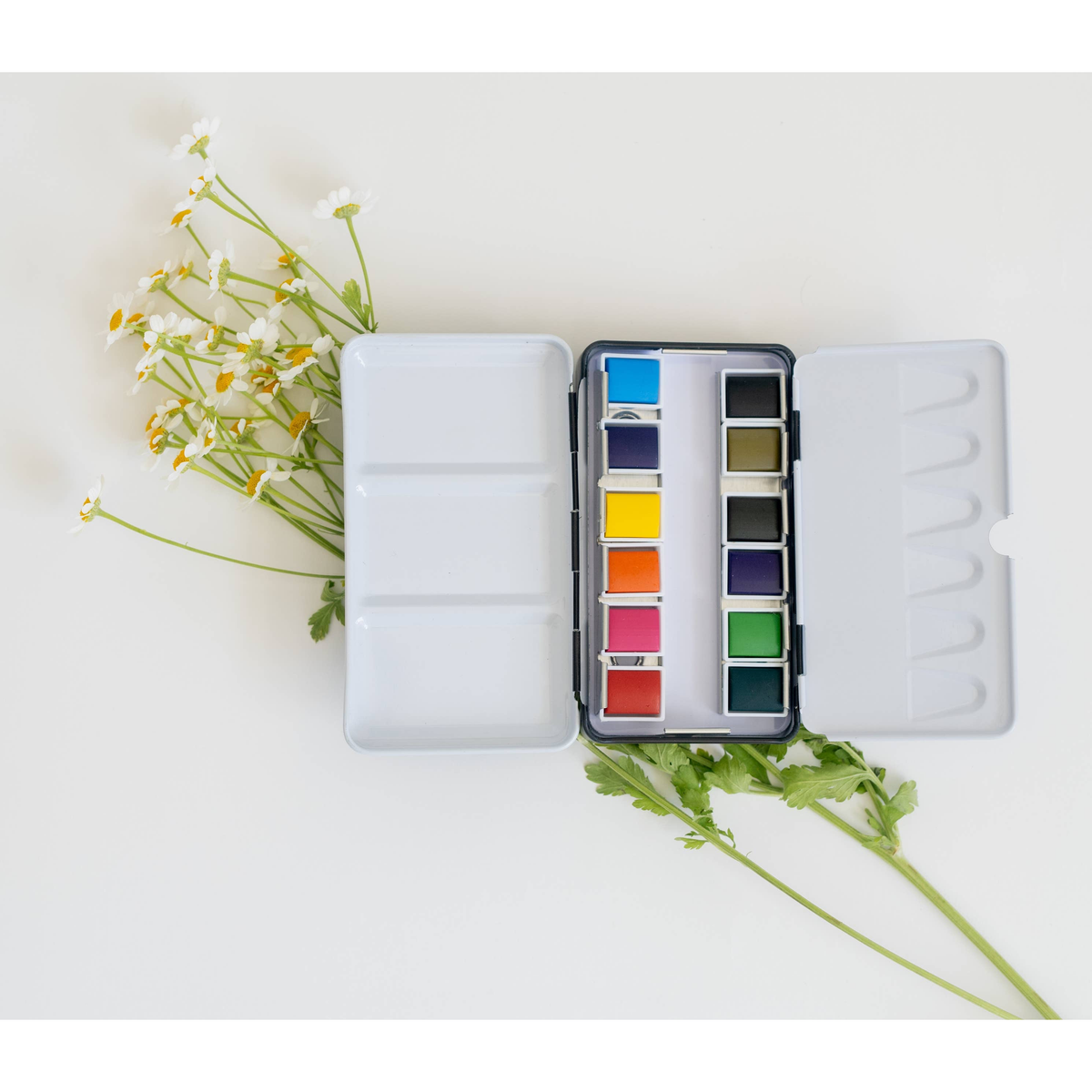 12 Color Travel Watercolor Paint Palette