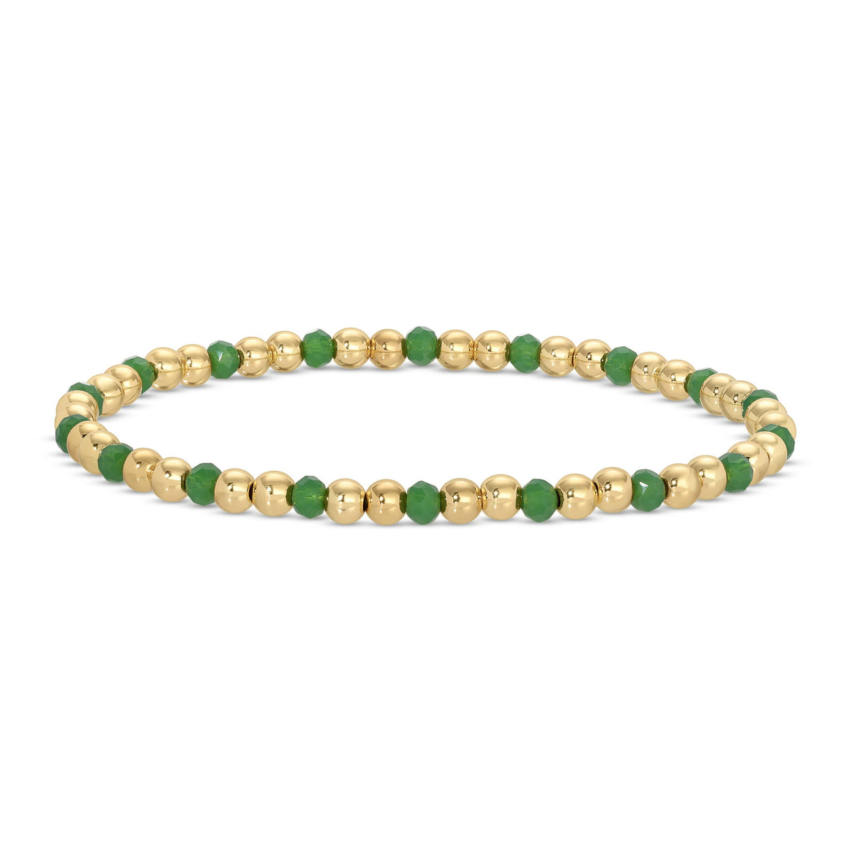 4mm Bead & Crystal Stretch Bracelet