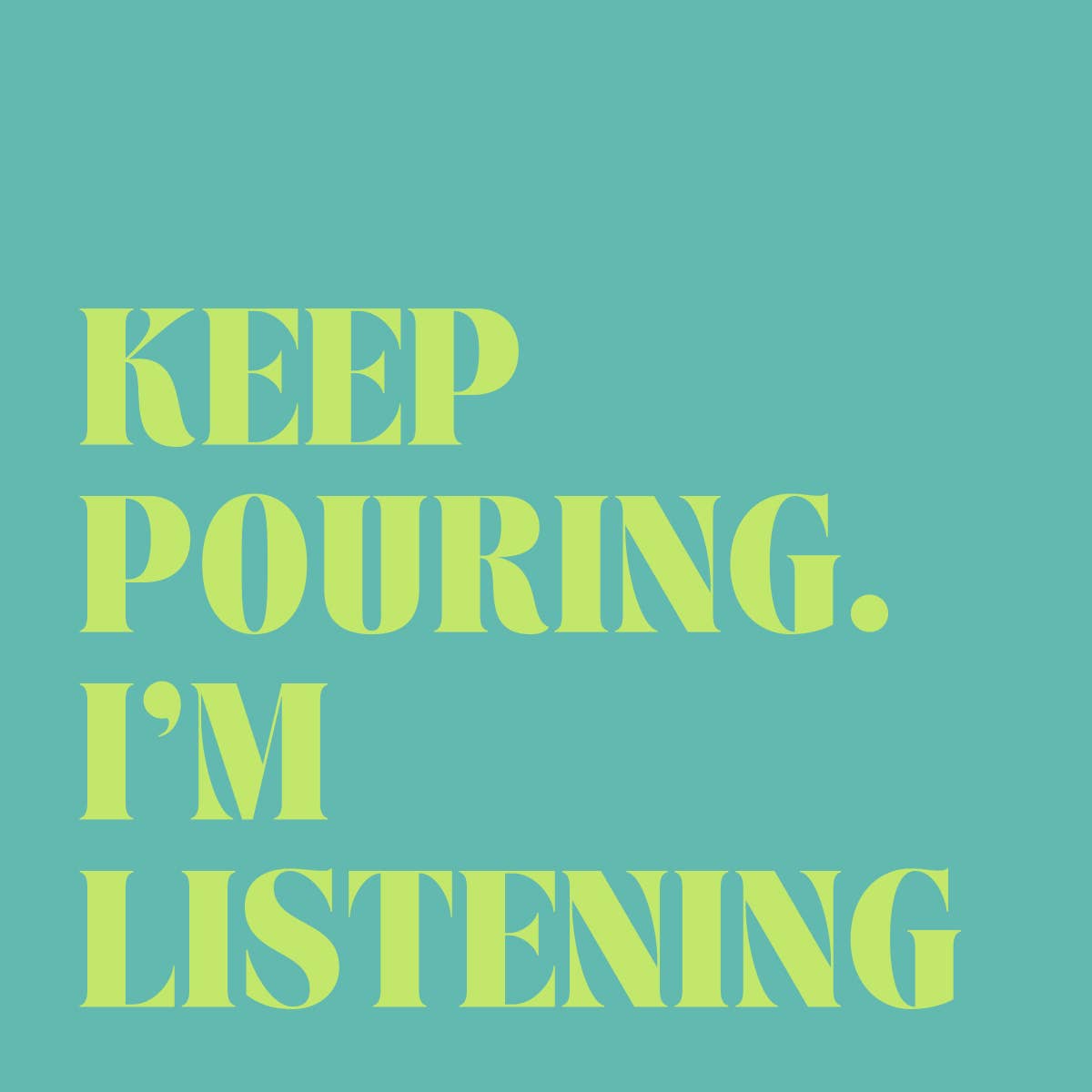 Pouring & Listening Funny Cocktail Napkins | 20-Pack Party Napkins