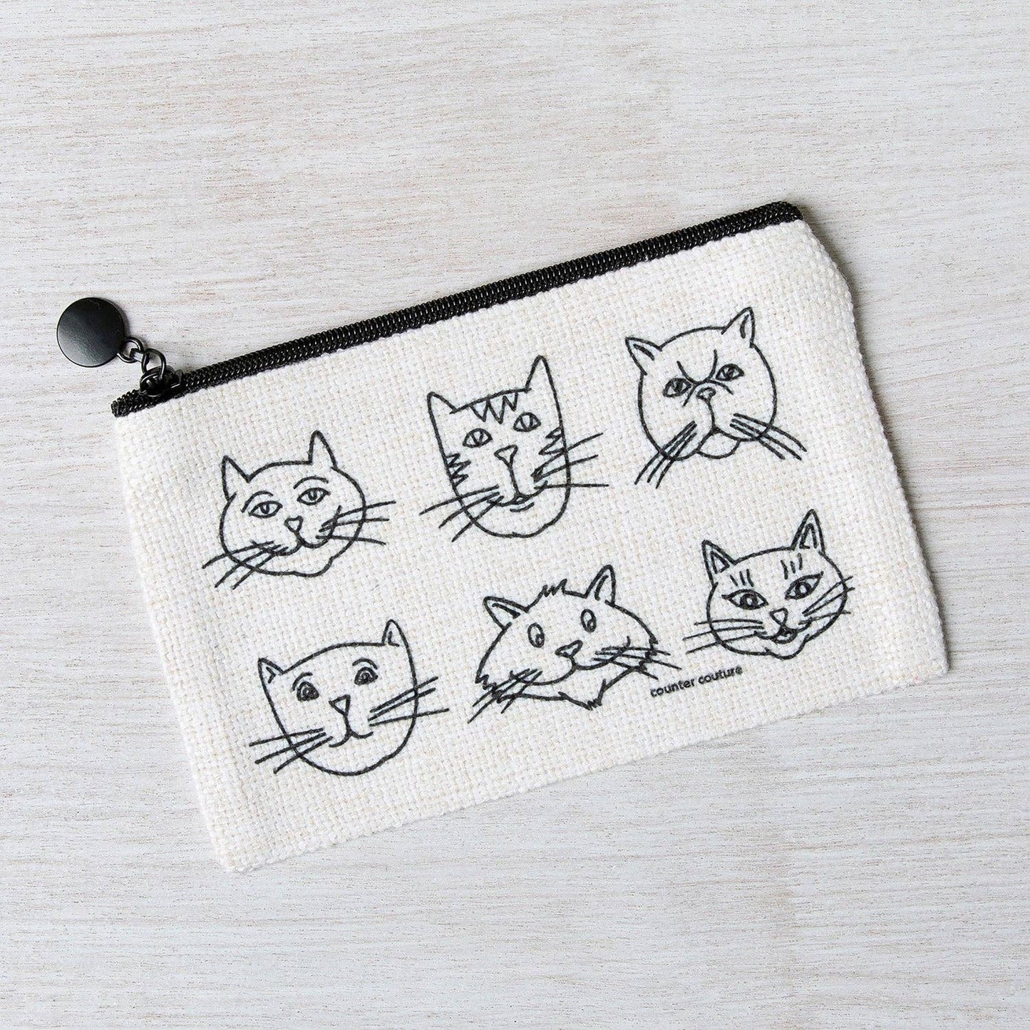 Silly Cat Face Zipper Pouch | Small Travel & Cosmetic Bag