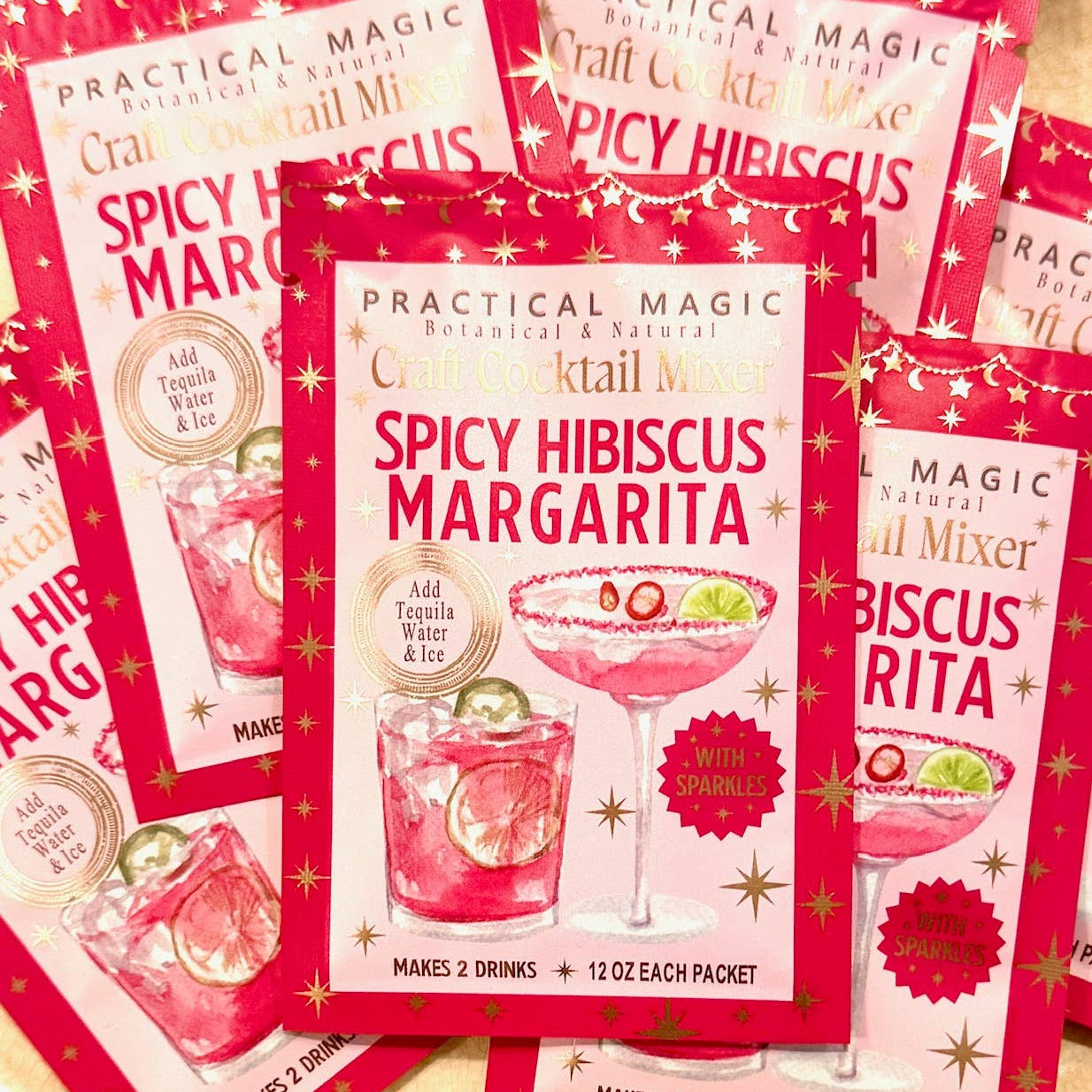 Spicy Hibiscus Sparkly Margarita Mix | Shimmery Cocktail & Mocktail Packet