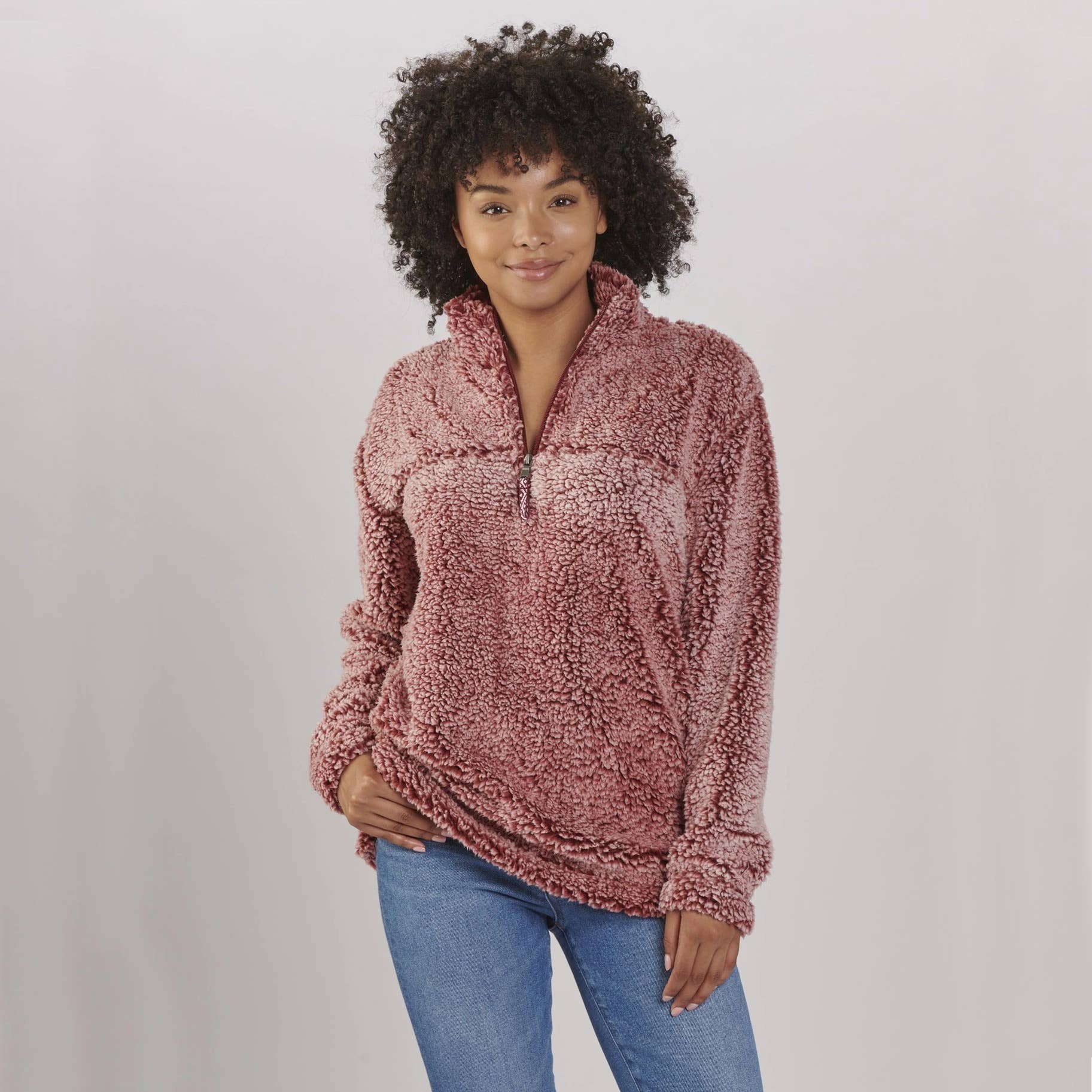 Frosty Garnet Sherpa Pullover – Poppy & Pomelo