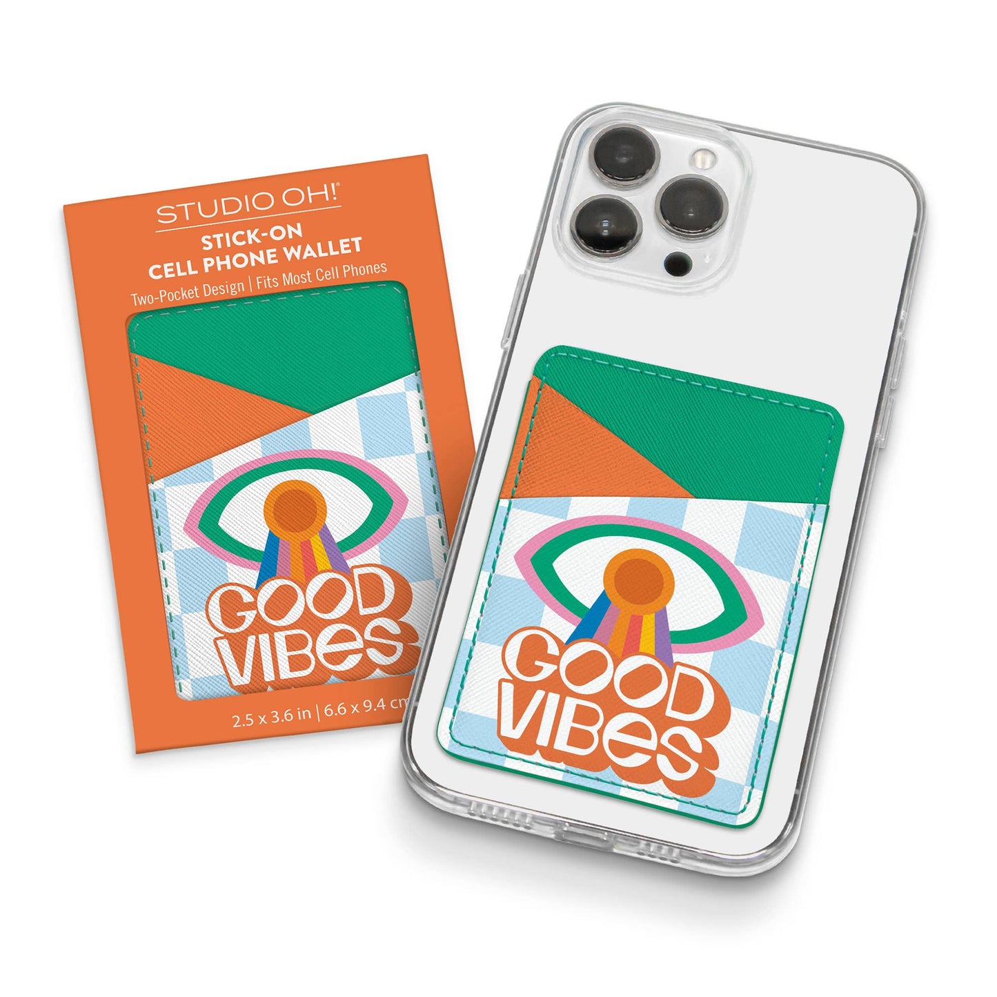 Good Vibes Stick-On Cell Phone Wallet