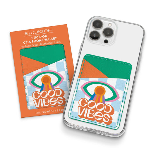 Good Vibes Stick-On Cell Phone Wallet
