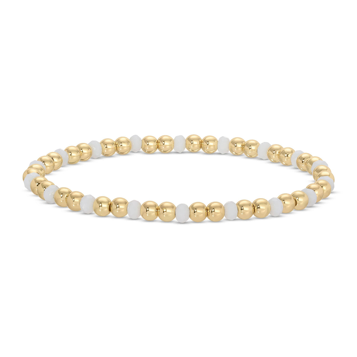 4mm Bead & Crystal Stretch Bracelet