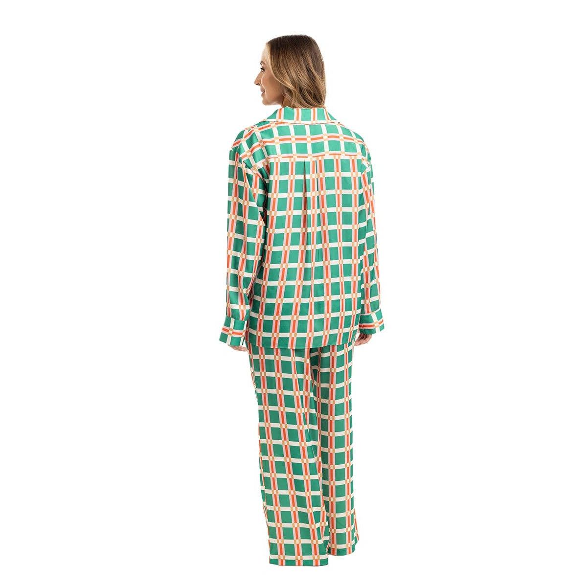 Green & Pink Plaid Pajama Set