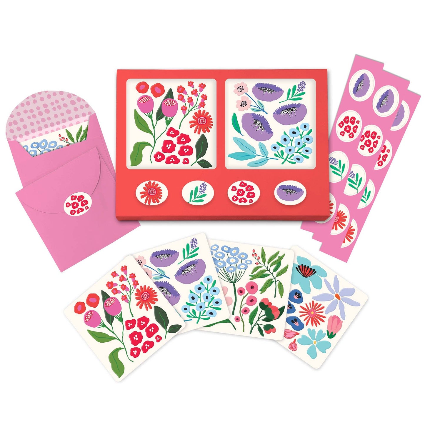Botanical Note Card Set with Stickers