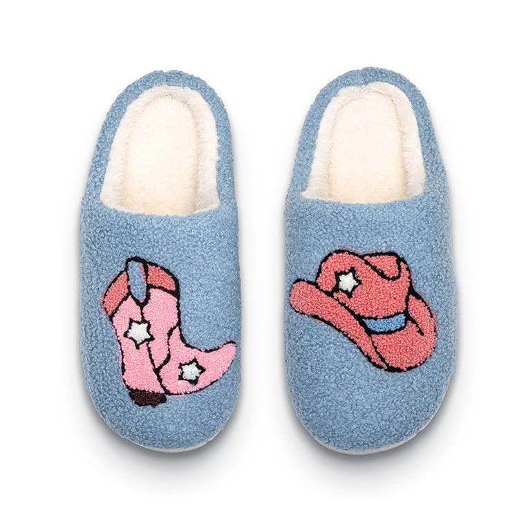 Blue Cowgirl Slippers