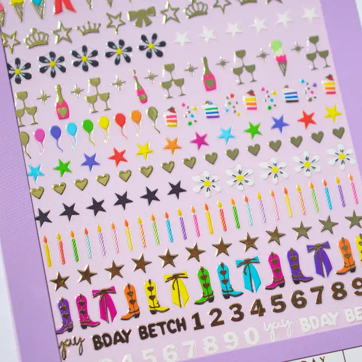 Birthday Nail Art Stickers