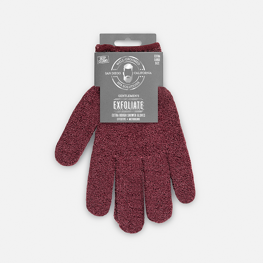 Maroon Exfoliating Shower Gloves