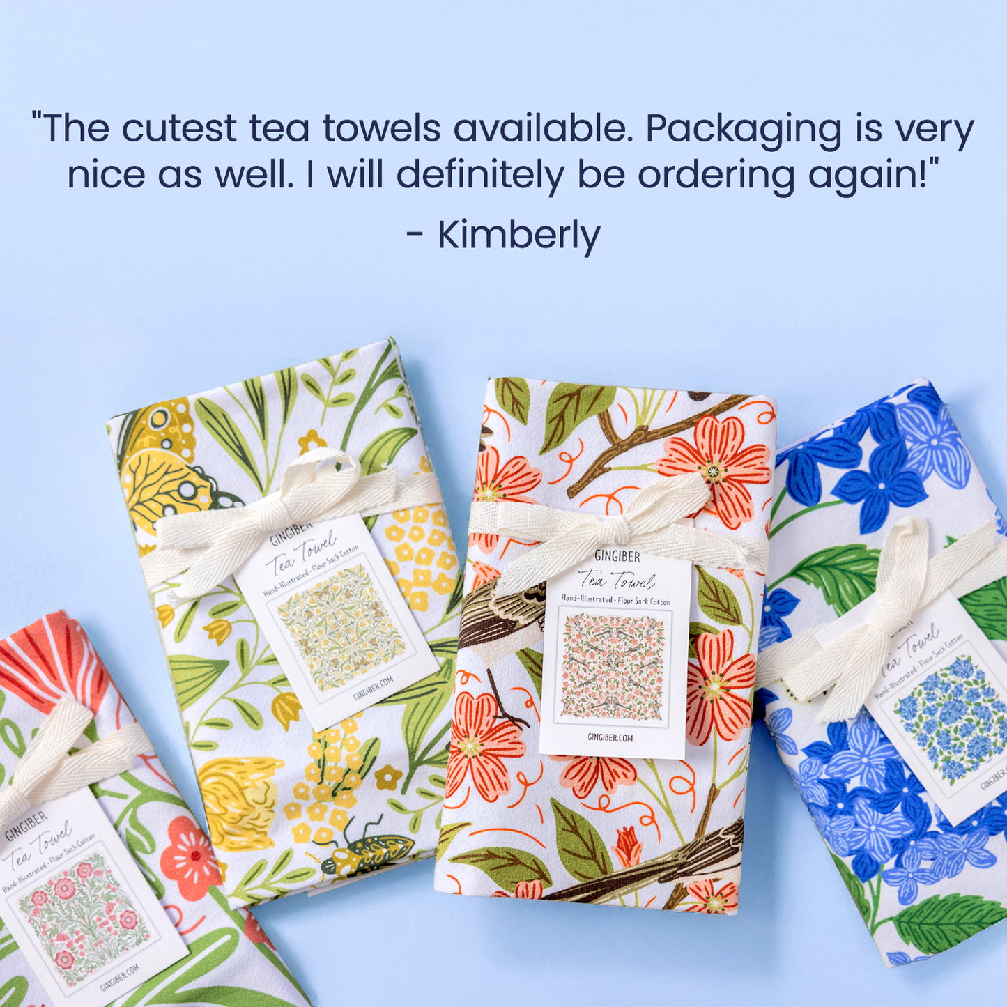 Christmas Poinsettia Tea Towel - Holiday Kitchen Towel Decor