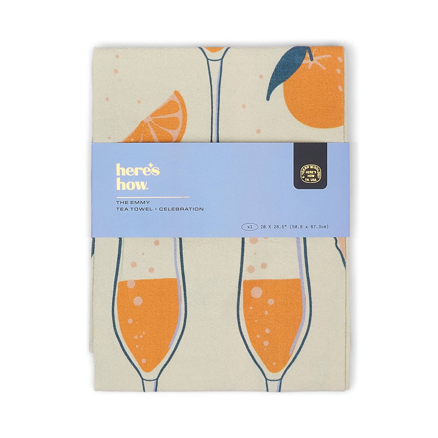 Emmy Mimosa-Themed Cotton Tea Towel | 100% Cotton Kitchen Towel