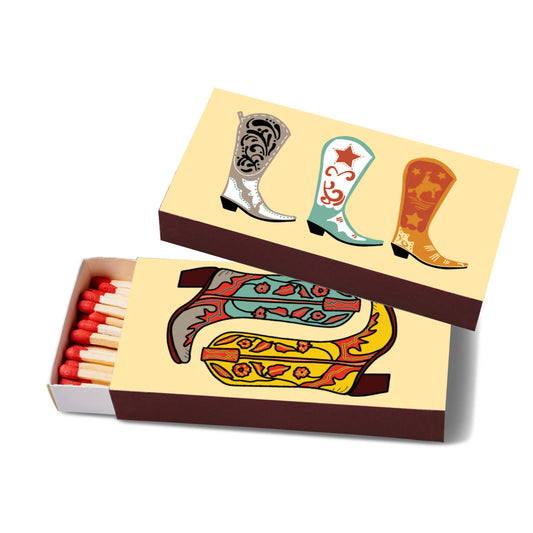 Cowboy Boot Matchbox – 40 Long Wooden Decorative Matches