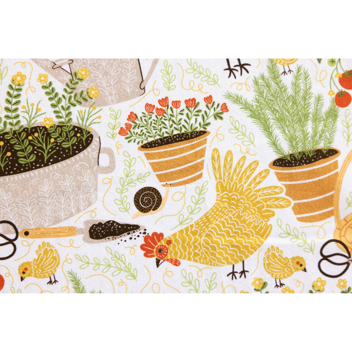Garden Chickens Flour Sack Tea Towel | Farmhouse Kitchen Decor
