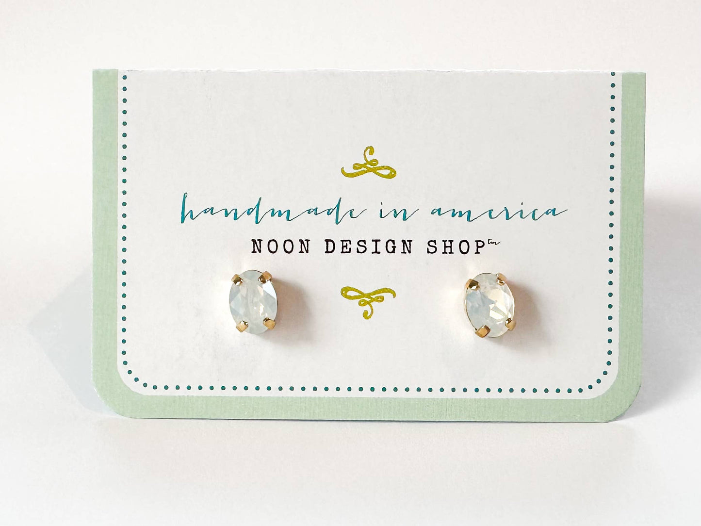 White Opal Studs