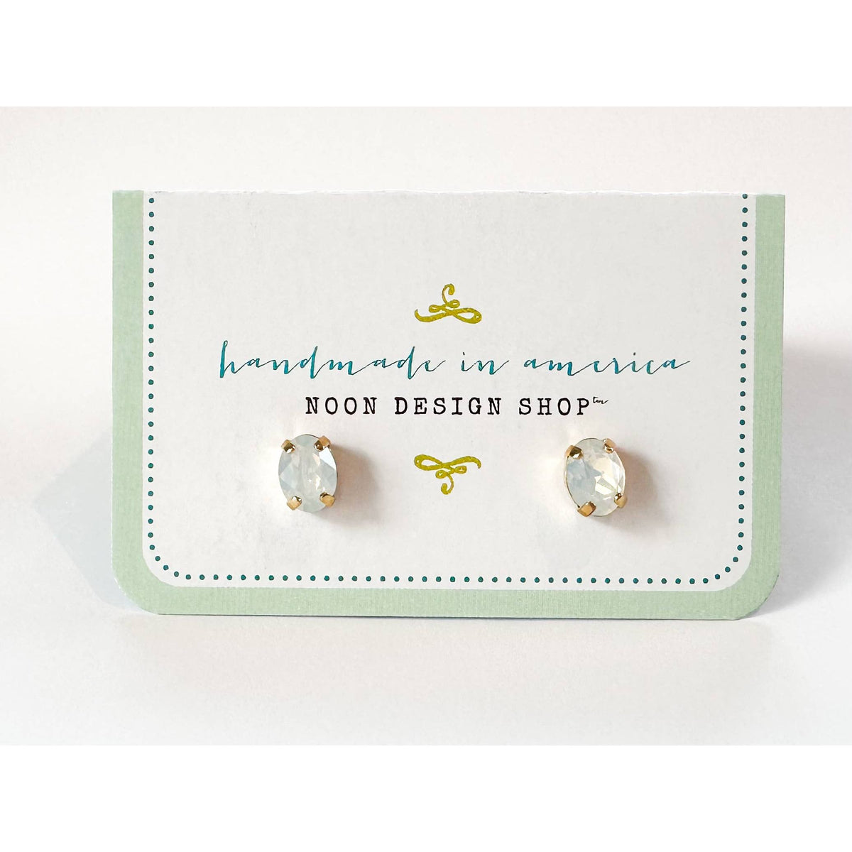 White Opal Studs