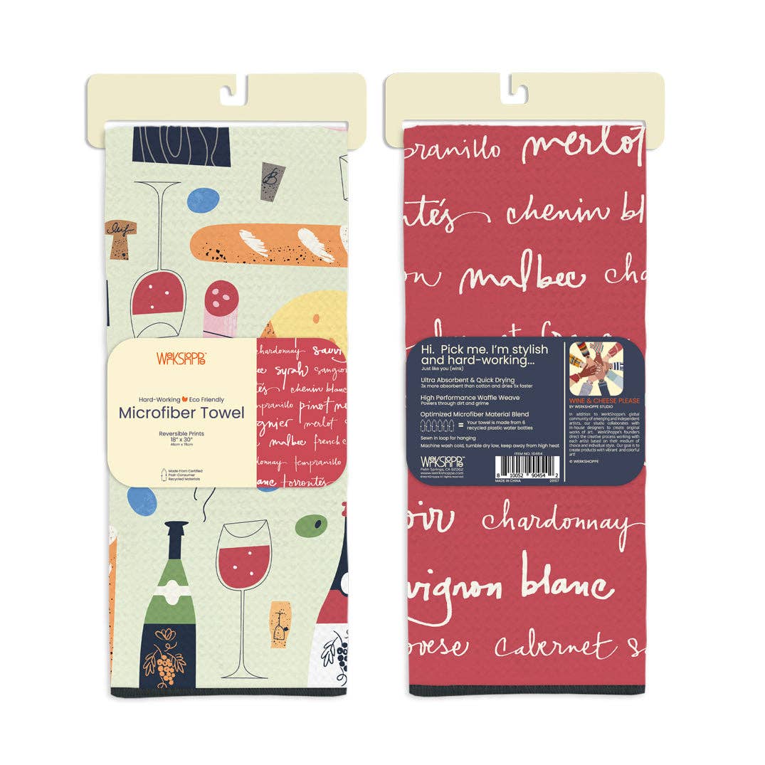 Wine & Cheese Dish Towel