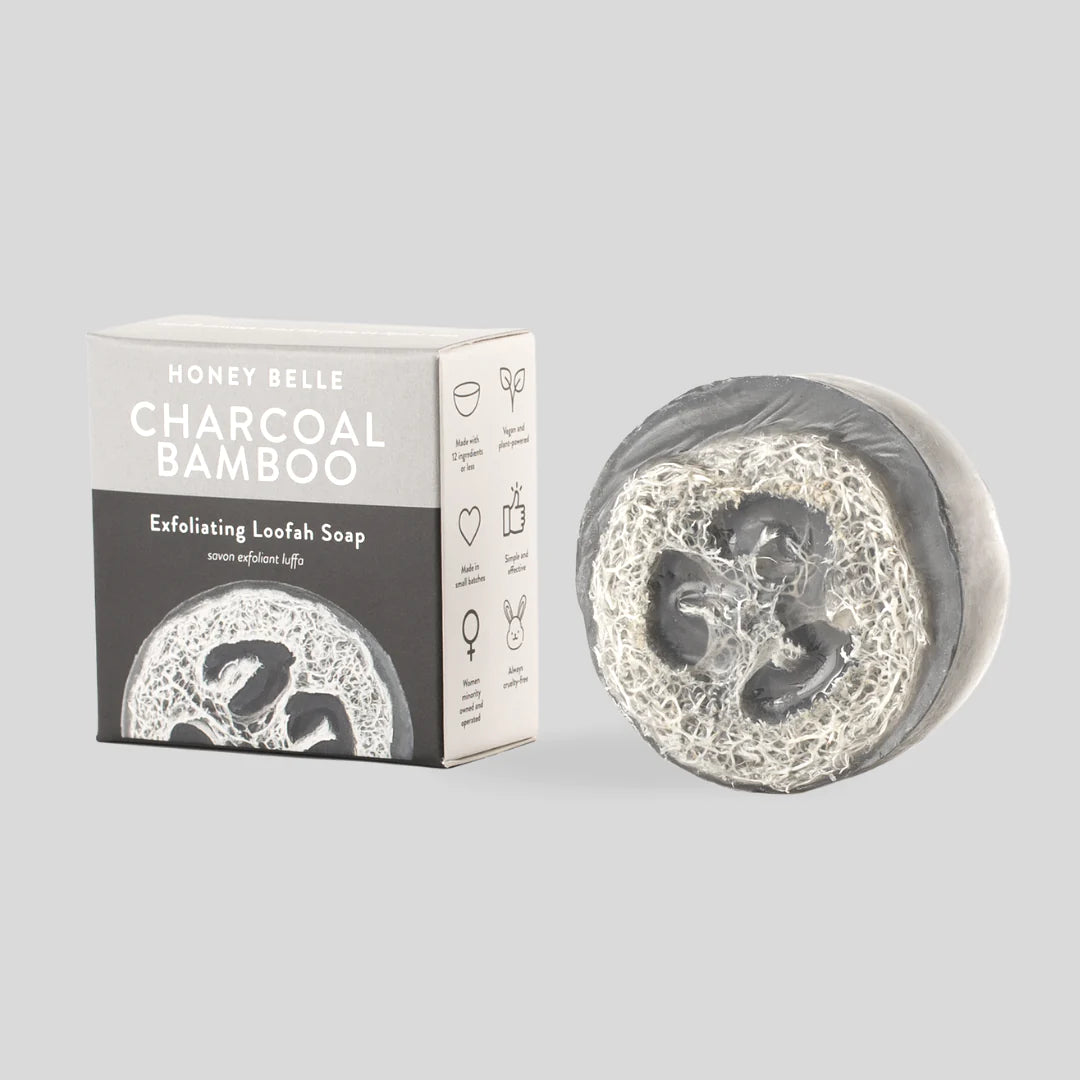 Charcoal Bamboo Loofah Soap