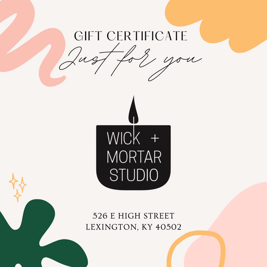 Wick + Mortar Studio: Experiential Class Gift Card