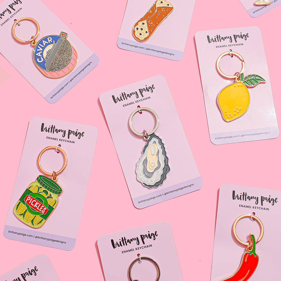 Pickle Jar Enamel Keychain & Bag Charm