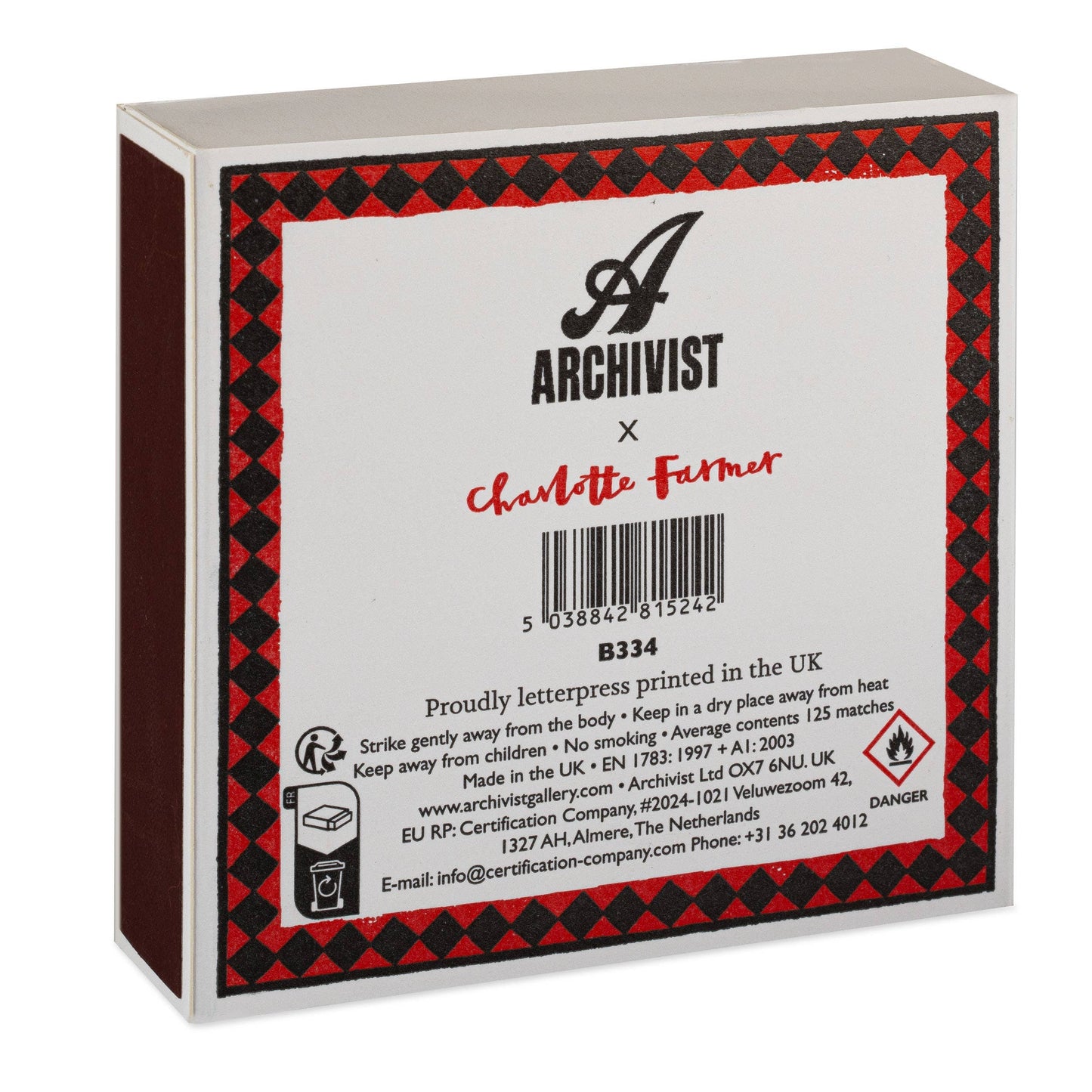 Simply Superior Fireside Safety Matches | Staffordshire Decorative Matchbox with 125 Matches