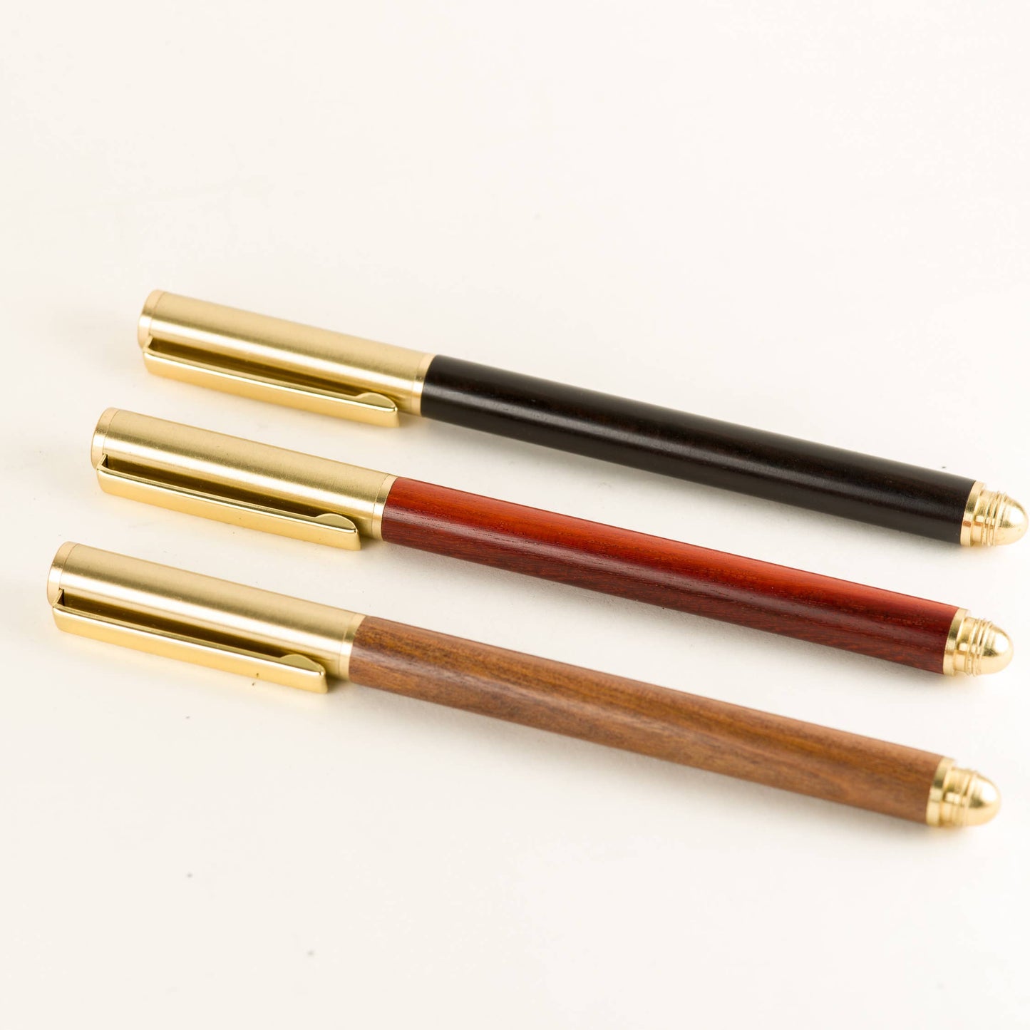 Wood Brushed Brass Gel Pens